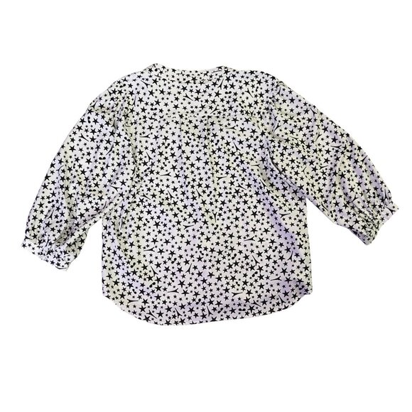 Karl Lagerfeld Paris Womens Star Print Button-Down Blouse 3/4 Sleeves - Picture 8 of 11